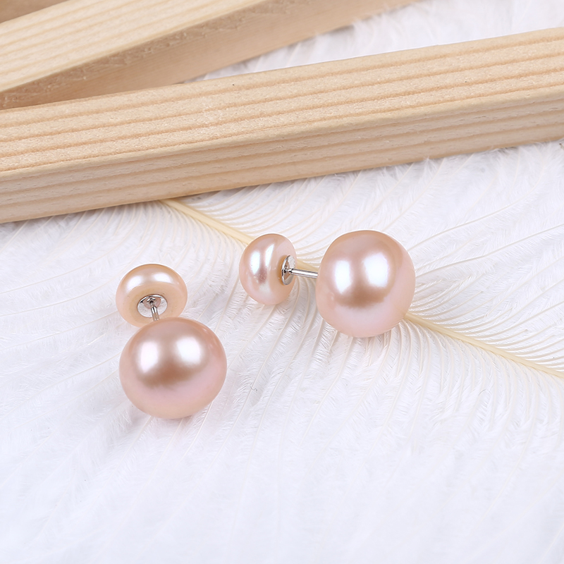 pink color pearl earring