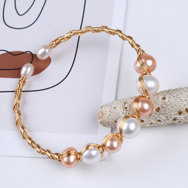 Fashion Pearl Bangle Potato Pearl Braacelet