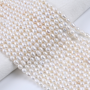 41cm 4-5mm Rice Pearl Oval Shape Diy Pearl Jewelry