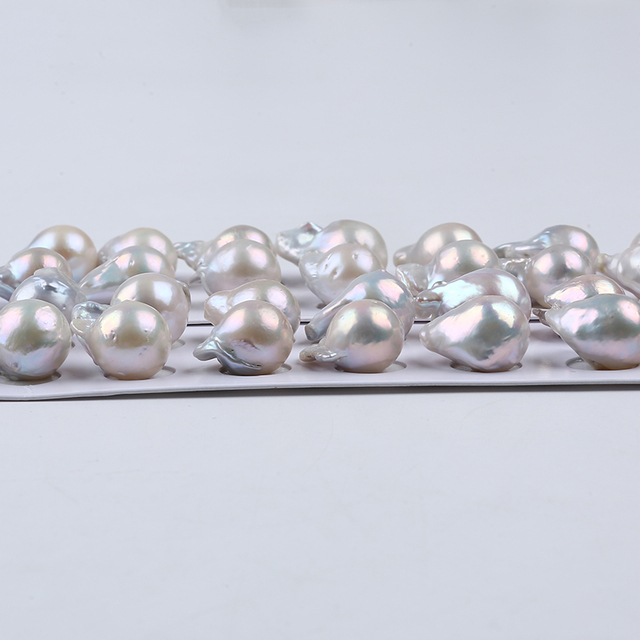 13-16mm Middle Size White Freshwater Baroque Pearl Pair for Earrings