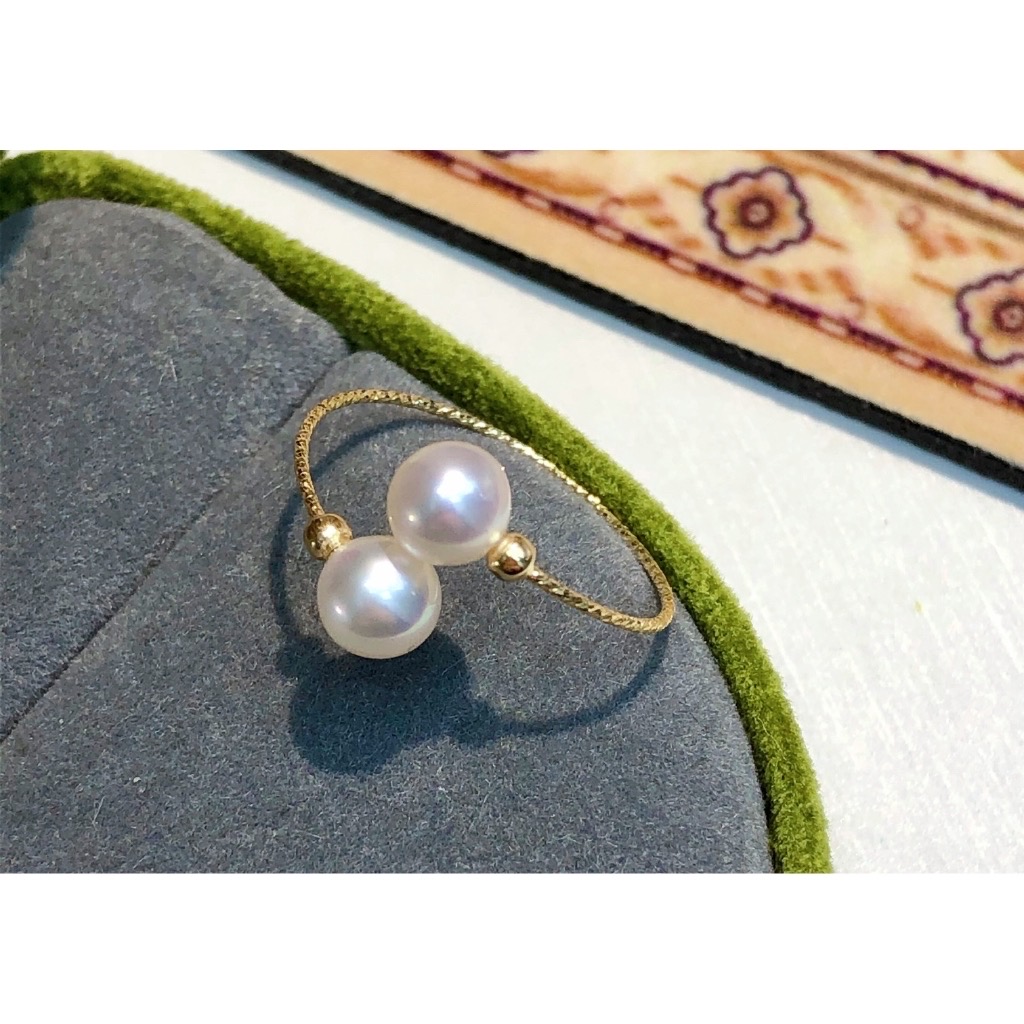 Freshwater Pearl Round Shape Ring 18K Gold Accessroies for Women