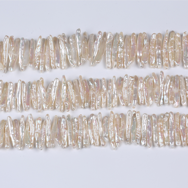Good Quality Central Drilled Biwa Pearl Strand for Fashion Jewelry