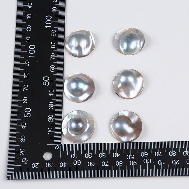 Natural Round Shape No Hole Mabe Shell DIY Beads for Pendant 