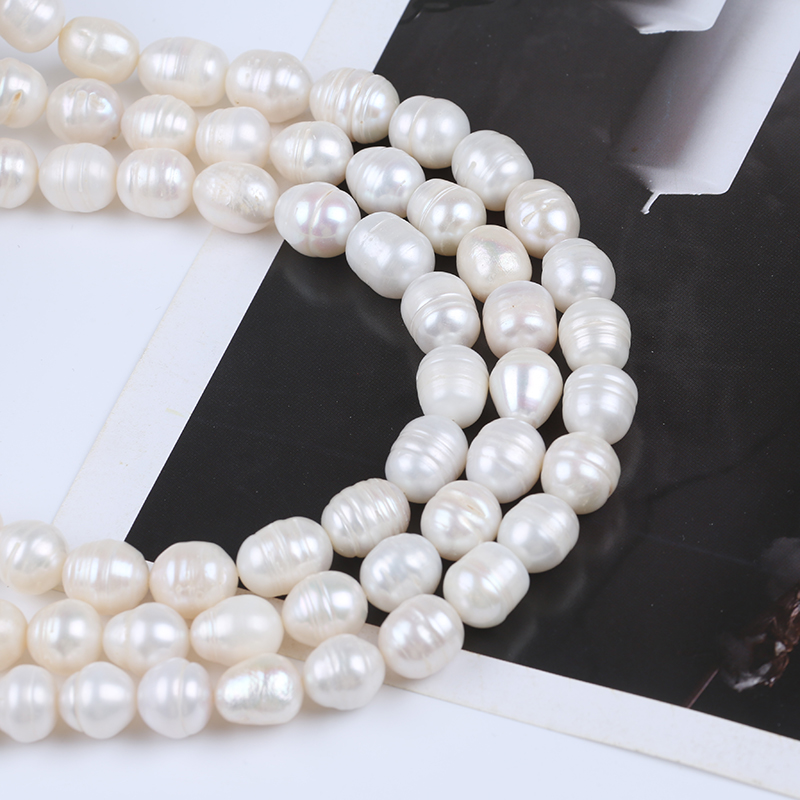 Zhuji Pearl Wholesale 12-13mm Big Size Rice Pearl for Necklace