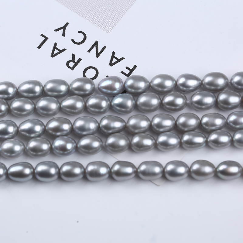 Jewelry China Noble Grey Freshwater Rice Pearl for Necklace
