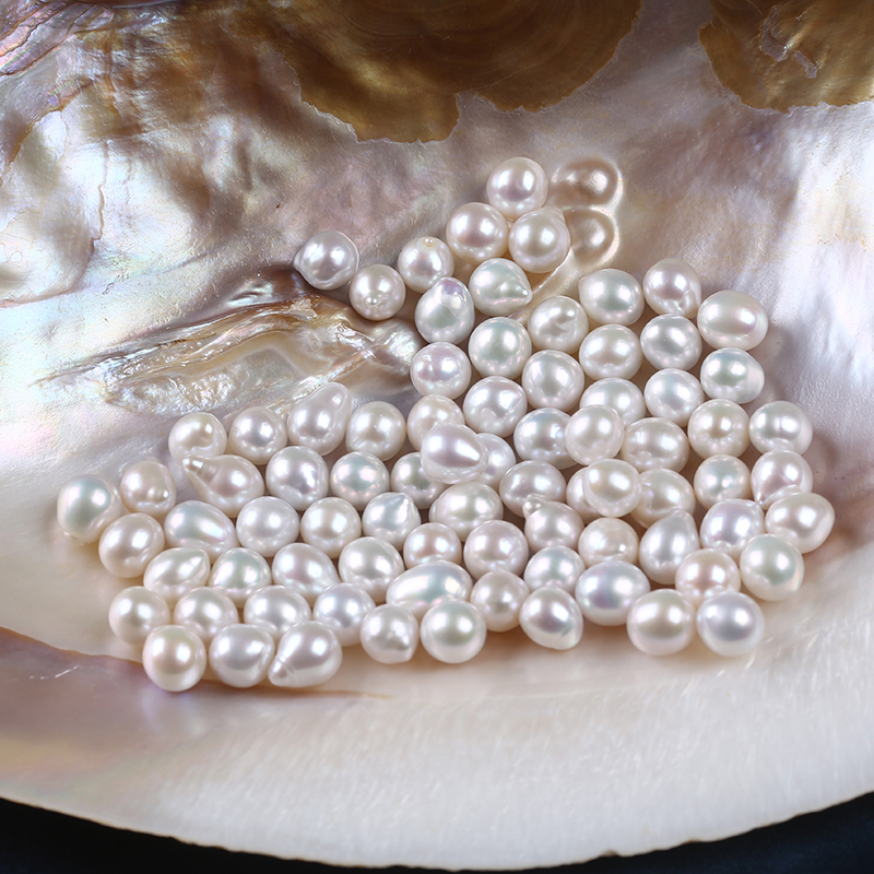 7-7.5mm White Color Drop Shape Freshwater Pearl for Pendant And Earring