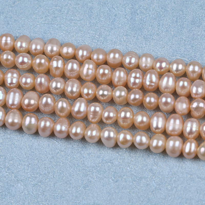 4-5mm Natural Pink Potato Pearl Strand for Lady Necklace