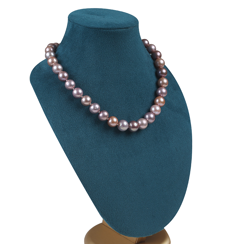 12-13mm Big Size Natural Purple Color Edison Pearl Necklace for Anniversary