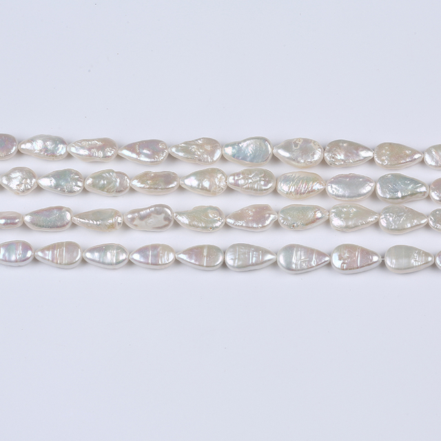 Big Size Flat Drop Shape Irregular Pearl Strand for Earrings Making