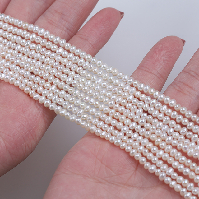 2.5-3mm High Quality Genuine Potato Pearl for Necklace
