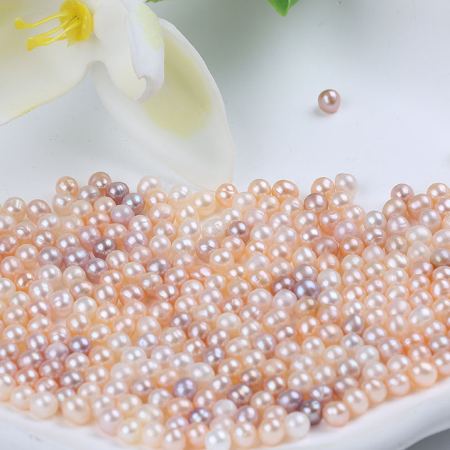 5-6mm No Hole Primary Color Freshwater Potato Pearl for Decoration