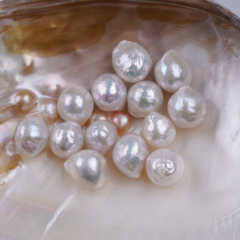 11-14mm White Baroque Shape Cultured Freshwater Pearl Loose Beads Semi Finished Bracelet