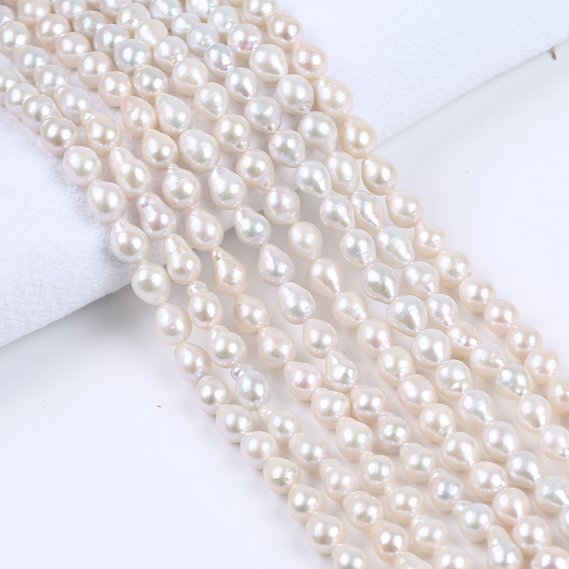 8-9mm White Edison Pearl with Tail Strand for Fashion Jewelry Design
