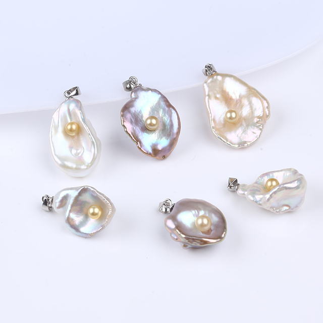 New Arrival Special Keshi Pearl Pendant with Silver Acceesory