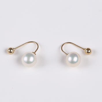 Natural Cultured Freshwater Pearl with Silver Hook Simple Earring for Daily Life
