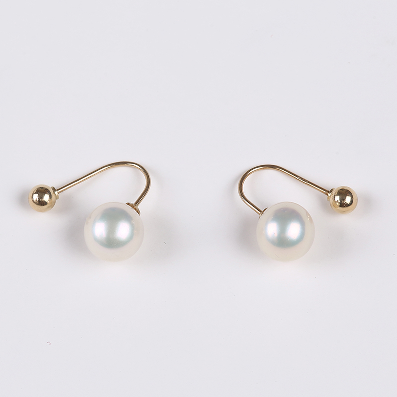 Natural Cultured Freshwater Pearl with Silver Hook Simple Earring for Daily Life