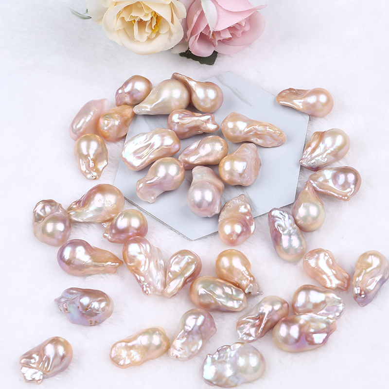 Natural Color Baroque Spark Shape Pearl Loose Beads without Holes