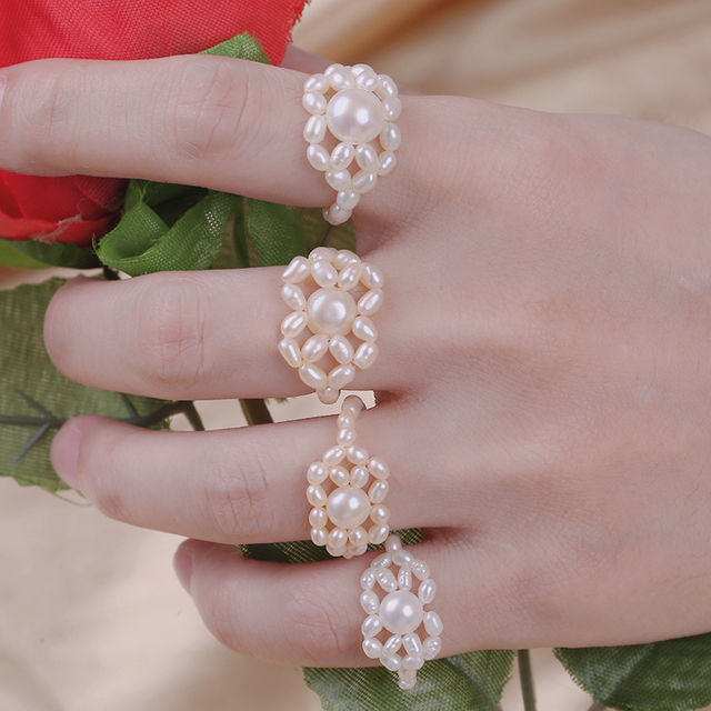 Hot Selling Cultured Freshwater Pearl Ring for Ladies