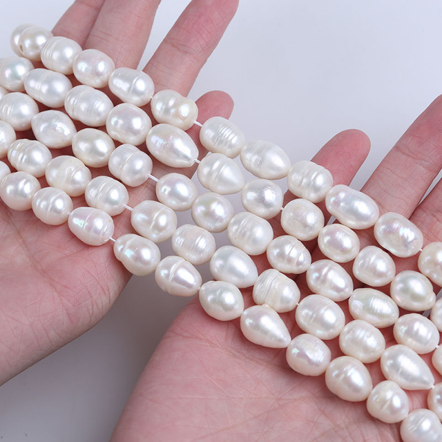 11-12mm Big Size Natural White Rice Pearl for DIY
