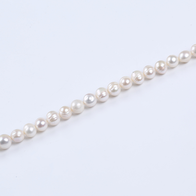 7-8mm Cultured White Color Potato Pearl for Double Necklaces