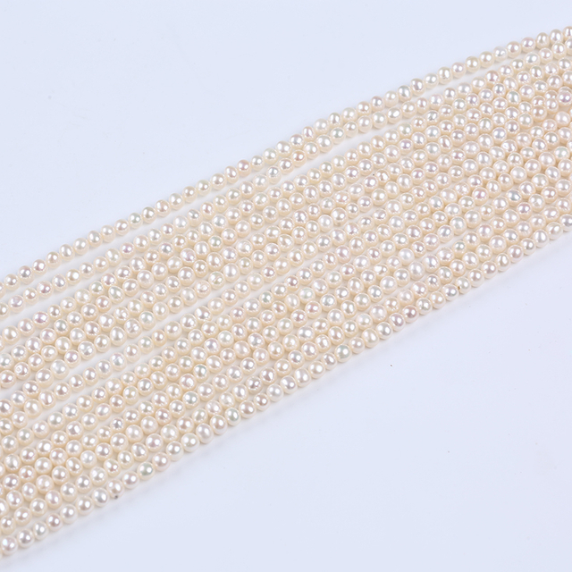 5-6mm High Quality Natural White Potato Pearl for Necklace Design