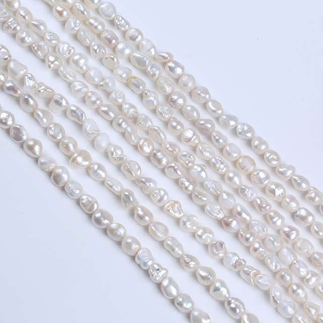 6-8mm Natural White freshwater Keshi Pearl for Jewelry Making