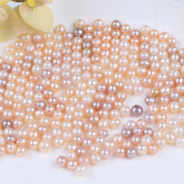 5-6mm No Hole Primary Color Freshwater Potato Pearl for Decoration