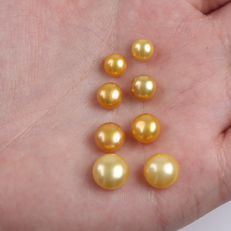 Pop Golden Color Loose Bead Button Pearl for Earring Making