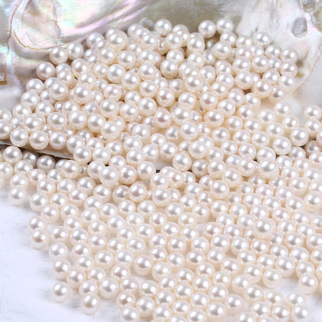 7-7.5mm Nice Cultured Freshwater Round Pearl for Earring Pair
