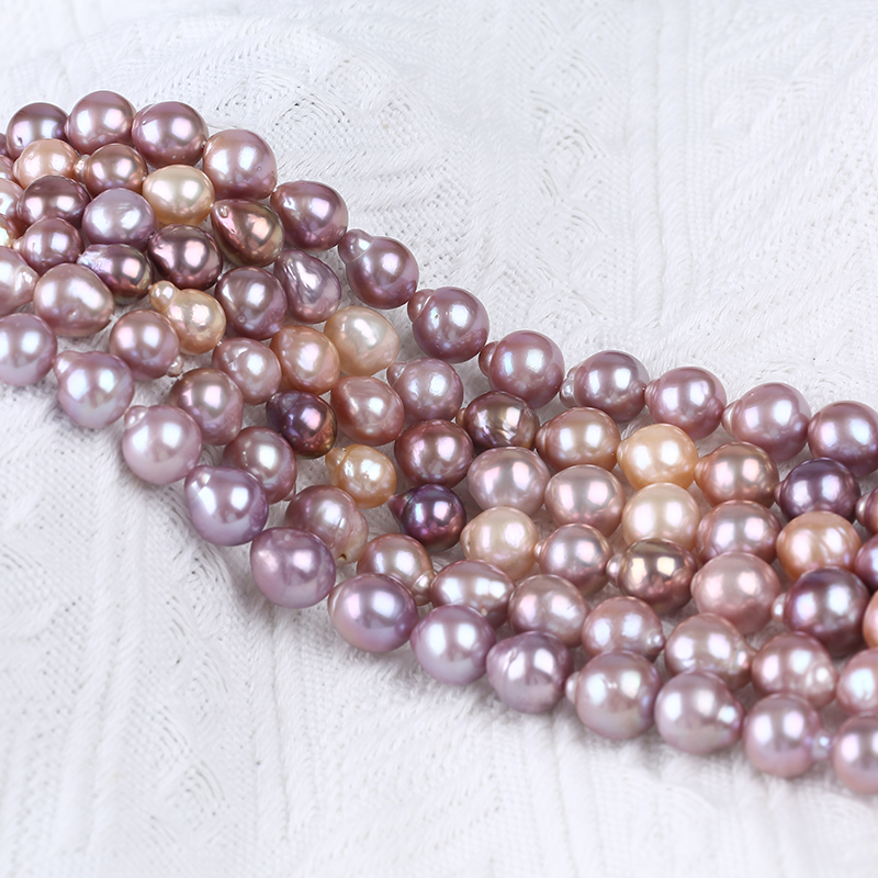 10-14mm Natural Purple Color Edison Pearl Strand for Necklace