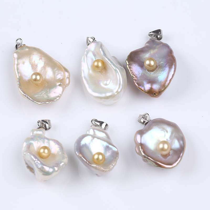 New Arrival Special Keshi Pearl Pendant with Silver Acceesory