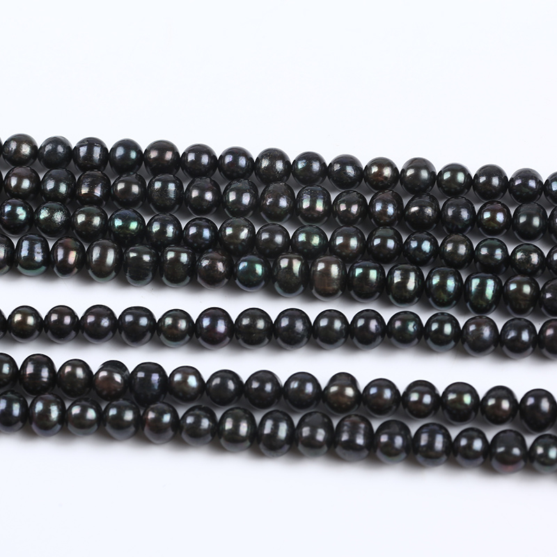 8-9mm Black Color Freshwater Potato Pearl for Necklace