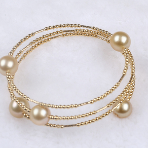 Gold Color South Sea Pearl Bracelet Bangle for Ladies