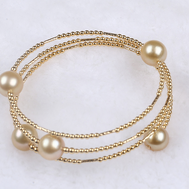 Gold Color South Sea Pearl Bracelet Bangle for Ladies