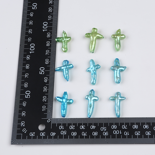 Dyed Colorful Cross Shape Loose Pearl for Pendant And Earrings