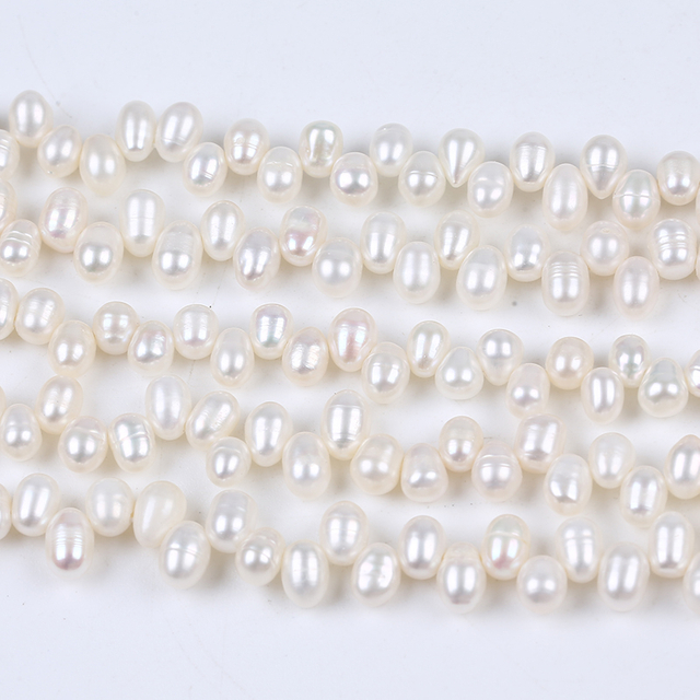 5-6mm Top Drilled Rice Pearl Charm Beads for Choker 