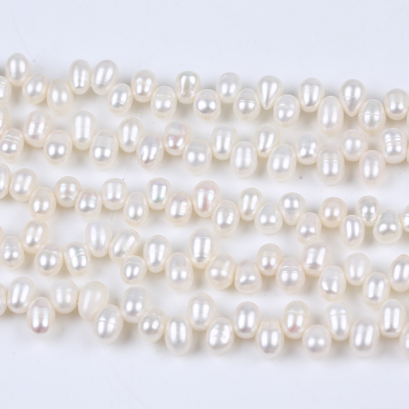 5-6mm Top Drilled Rice Pearl Charm Beads for Choker 