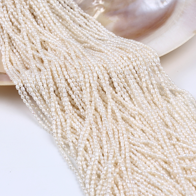 2.5-3mm Different Grades Small Size Rice Pearl for White Freshwater Necklace