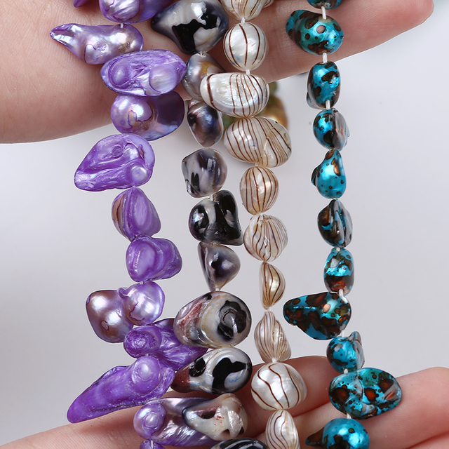 10-11mm Colorful Beads with Tail Irregular Pearl for Handcraft Design