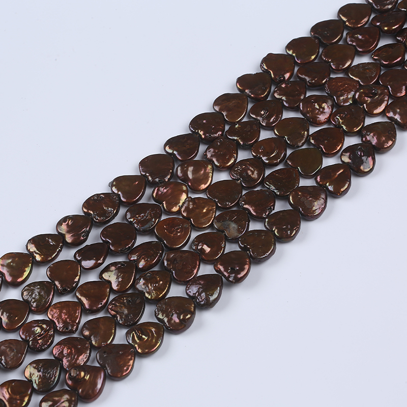 Bronze Color Heart Shape Freshwater Irregular Pearl Strand for Neklcace Jewelry