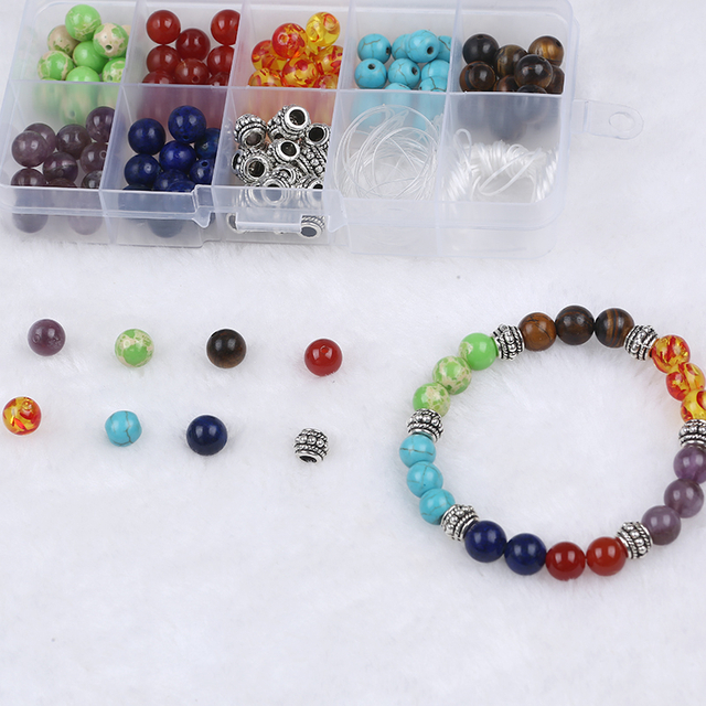 Natural Stone Beads Box DIY Bead for Making Bracelet