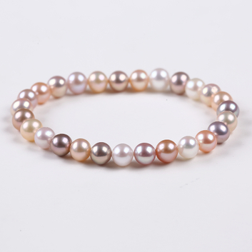 Good Luster High Quality Multi Color Round Pearl Bracelet for Women
