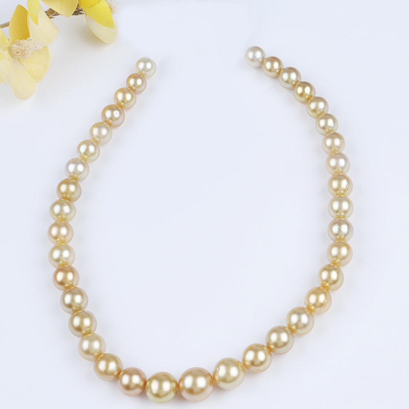 Luxury 9-14mm Natural South Sea Gold Pearl for Necklace