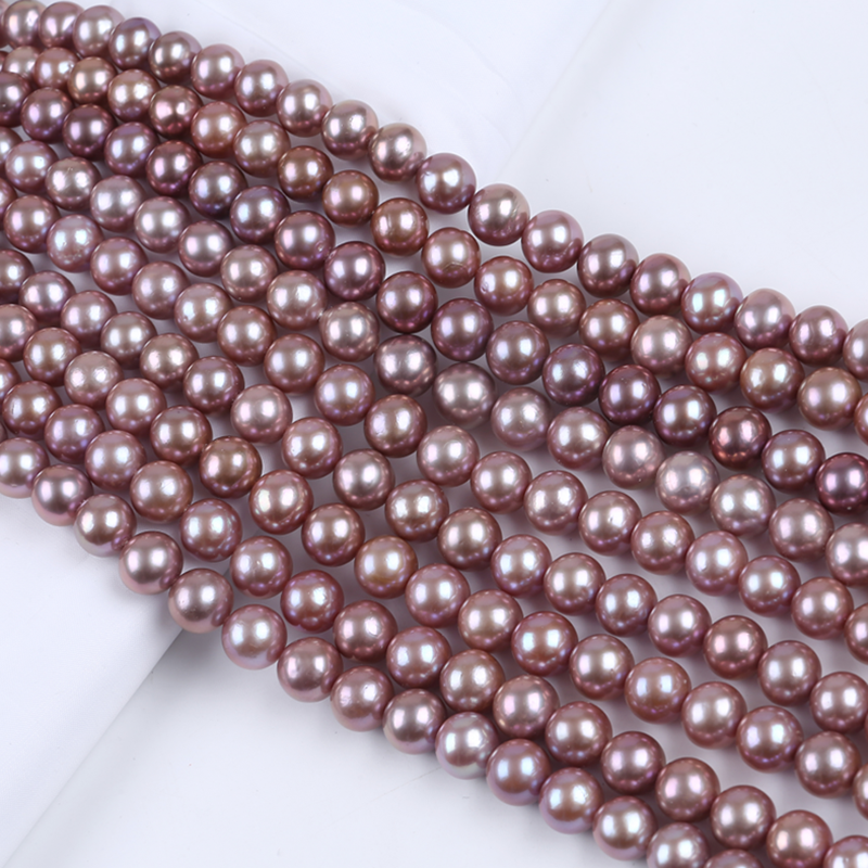 10-12mm Natural Purple Color Round Edison Pearl for Graduated Necklace