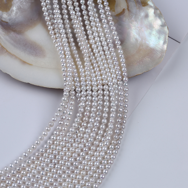 4-4.5mm White Color Round Pearl for Choker Necklace