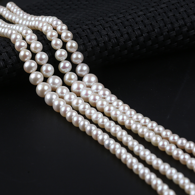 3.5-9.5mm high quality round shape graduated size pearl strand