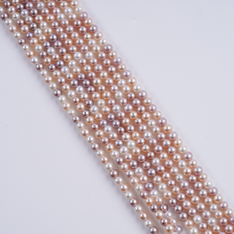 Natural Freshwater Pearl Wholesale 3.5-4mm Small Size Round Pearl Strands