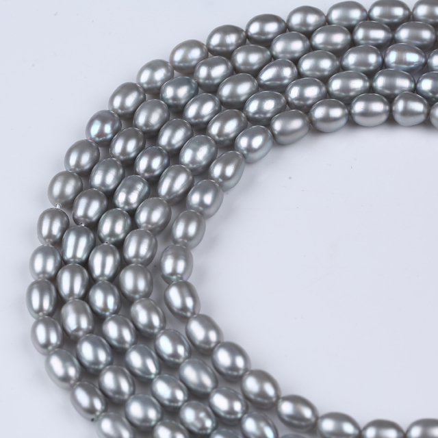 Jewelry China Noble Grey Freshwater Rice Pearl for Necklace