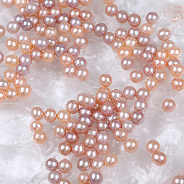 5-6mm Natural Color Round Shape No Hole for DIY Jewelry