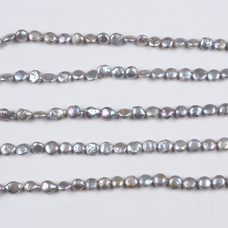 Natural Freshwater Pearl String 10mm Coin Pearl Strand for Necklace 